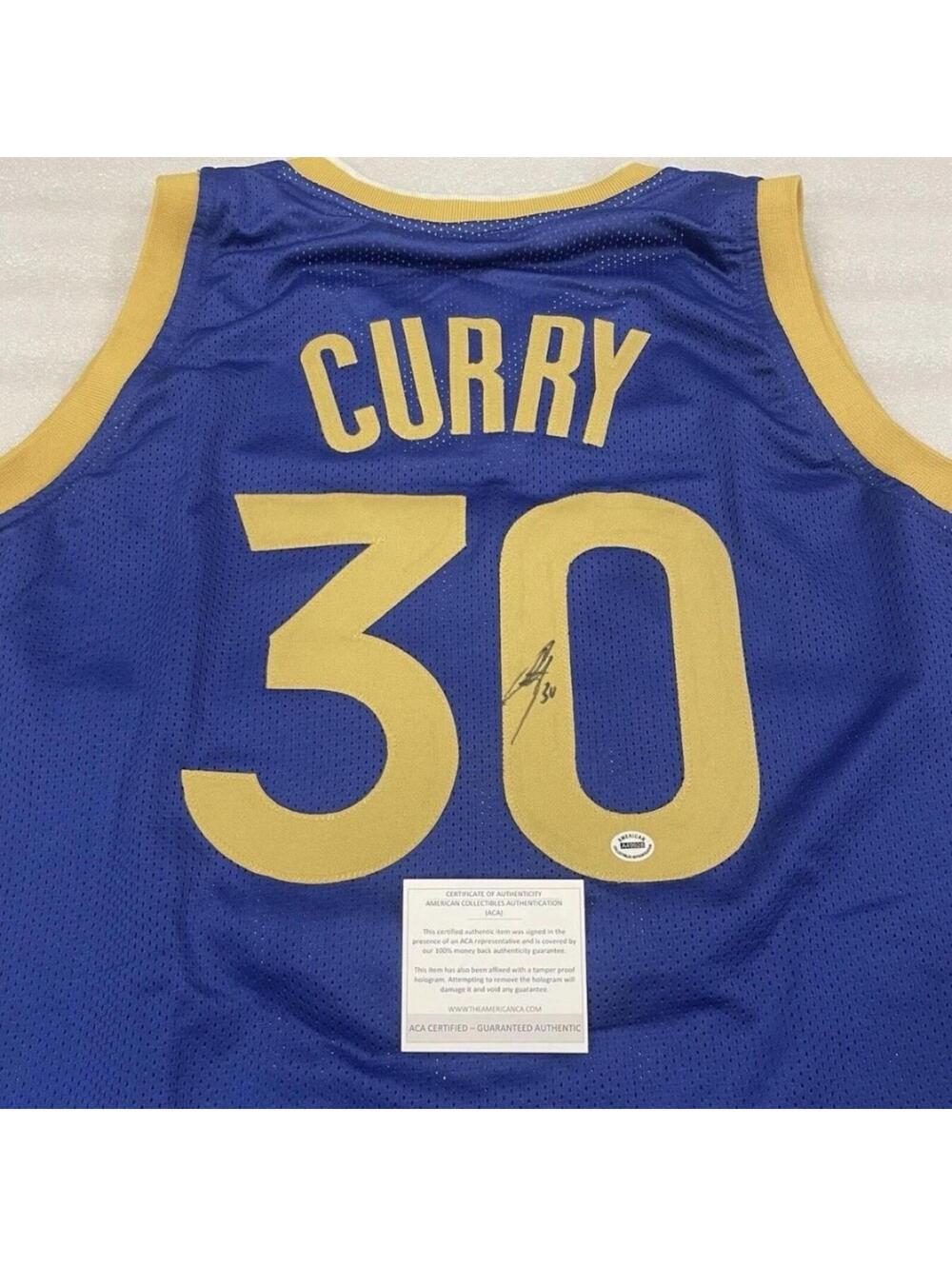 Steph Curry Golden State Warriors 30 Autographed Jersey Men's XL w/ ACA COA